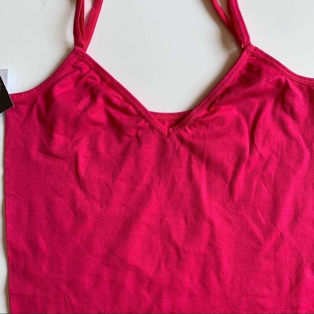 💸Charlotte Russe Fuchsia Reversible Basic Tank Top Size S/M - Picture 3 of 7